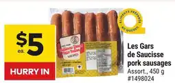 Giant Tiger Les Gars de Saucisse pork sausages offer