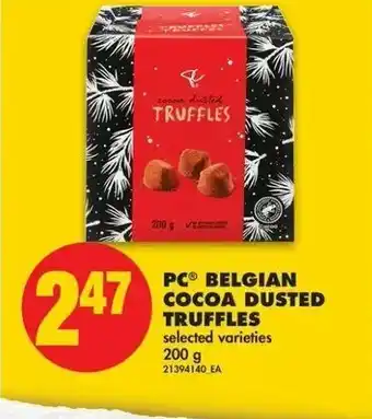 No Frills PC belgian cocoa dusted truffles offer