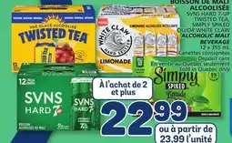 Marché Bonichoix 7-UP TWISTED TEA, SIMPLY SPIKED OR WHITE CLAW ALCOHOLIC MALT BEVERAGE offer