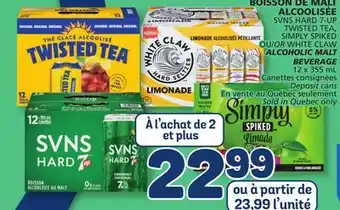 Marché Bonichoix 7-UP TWISTED TEA, SIMPLY SPIKED OR WHITE CLAW ALCOHOLIC MALT BEVERAGE offer