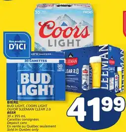 Marché Bonichoix BUD LIGHT, COORS LIGHT OR SLEEMAN CLEAR 2.0 BEER offer