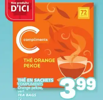 Marché Bonichoix COMPLIMENTS Orange pekoe, vert TEA BAGS offer