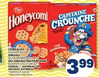 Marché Bonichoix QUAKER OR POST CEREAL*, OATMEAL OR INSTANT OATMEAL offer