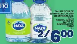 Marché Bonichoix NAYA NATURAL SPRING WATER OR DEMINERALIZED WATER offer