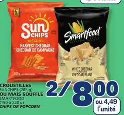 Marché Bonichoix SUNCHIPS (205 g) SMARTFOOD (150 to 220 g) CHIPS OR POPCORN offer