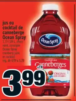 Super C jus ou cocktail de canneberge Ocean Spray | Ocean Spray cranberry juice or cocktail offer