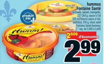 Super C hummus Fontaine Santé | Fontaine Santé hummus offer