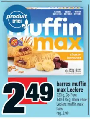Super C choix varié Leclerc muffin max bars | barres muffin max Leclerc offer