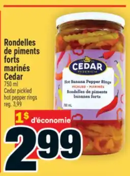 Super C Rondelles de piments forts marinés Cedar | Cedar pickled hot pepper rings offer