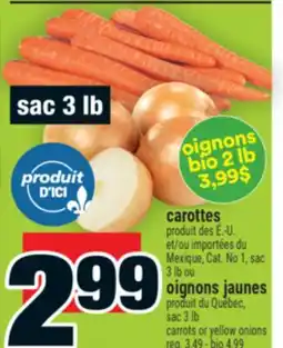 Super C carottes ou oignons jaunes | carrots or yellow onions offer