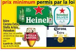 Super C bière Corona Extra, Stella Artois, Heineken | beer offer