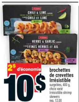 Super C brochettes de crevettes Irrésistible | Irrésistible shrimp skewers offer