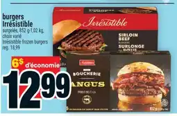 Super C burgers Irrésistible | Irrésistible frozen burgers offer