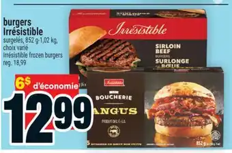 Super C burgers Irrésistible | Irrésistible frozen burgers offer