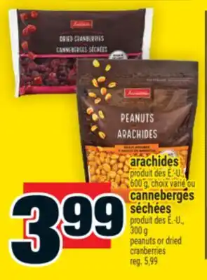 Super C arachides | peanuts, canneberges séchées | dried cranberries offer