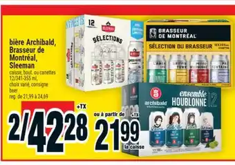 Super C bière Archibald, Brasseur de Montréal, Sleeman | beer offer