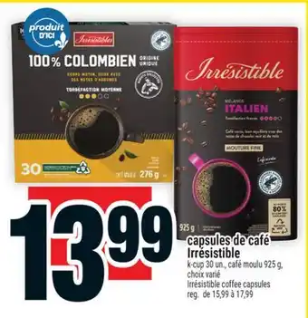 Super C capsules de café Irrésistible | Irrésistible coffee capsules offer
