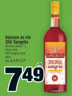 Super C BOISSON AU VIN OLÉ! SANGRITA | OLÉ SANGRITA WINE DRINK offer