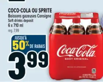 Marché Adonis COCO-COLA OU SPRITE BOISSONS GAZEUSES CONSIGNE | COCO-COLA OR SPRITE SOFT DRINKS DEPOSIT offer