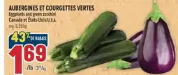Marché Adonis AUBERGINES ET COURGETTES VERTES | EGGPLANTS AND GREEN ZUCCHINI offer