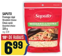 Marché Adonis SAPUTO FROMAGE RÂPÉ | SAPUTO SHREDDED CHEESE offer