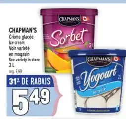 Marché Adonis CHAPMAN'S CRÈME GLACÉE | CHAPMAN'S ICE CREAM offer