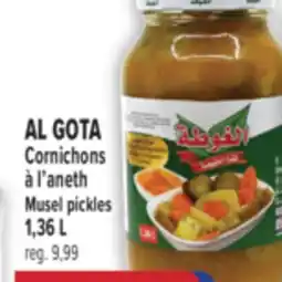 Marché Adonis AL GOTA CORNICHONS À L'ANETH | AL GOTA MUSEL PICKLES offer