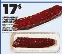 Provigo CÔTES BARBECUE STAMPEDE FUMÉ, CARRÉ ENTIER, 500 G offer