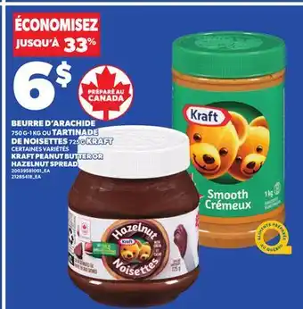 Provigo KRAFT PEANUT BUTTER, 750 G-1 KG OR HAZELNUT SPREAD, 725 G offer