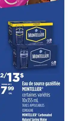 Provigo EAU DE SOURCE GAZÉIFIÉE MONTELLIER , 10x355 mL offer