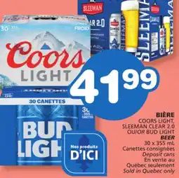 Marches Tradition COORS LIGHT, SLEEMAN CLEAR 2.0 O OR BUD LIGHT BEER offer