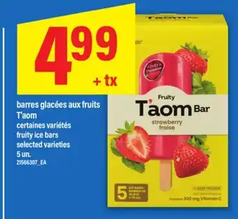 Maxi BARRES GLACÉES AUX FRUITS T'AOM | FRUITY ICE BARS, 5 UN offer