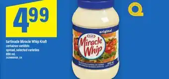Maxi TARTINADE MIRACLE WHIP KRAFT | SPREAD, 890 ML offer