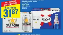 Maxi BIÈRE SAPPORO OU KRONENBOURG 1664 BLANC, 24X330/355 ML offer