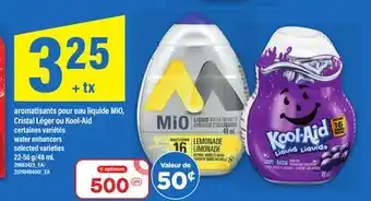 Maxi AROMATISANTS POUR EAU LIQUIDE MIO, CRISTAL LÉGER OU KOOL-AID | WATER ENHANCERS, 22-56 G/48 ML offer