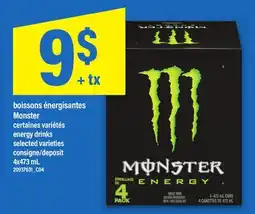 Maxi BOISSONS ÉNERGISANTES MONSTER | ENERGY DRINKS, 4X473 ML offer