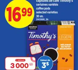 Maxi CAPSULES DE CAFÉ TIMOTHY'S | COFFEE PODS, 30 UN offer