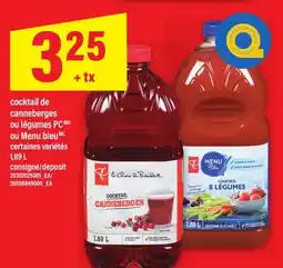 Maxi COCKTAIL DE CANNEBERGES OU LÉGUMES PC OU MENU BLEU, 1,89 L offer
