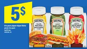 Maxi TRIO POUR PIQUE-NIQUE HEINZ | PICNIC TRIO PACK, 3x375 mL offer