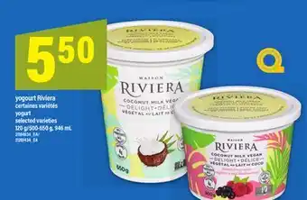Maxi YOGOURT RIVIERA | YOGURT, 120 G/500-650 G, 946 ML offer