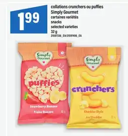 Maxi COLLATIONS CRUNCHERS OU PUFFIES SIMPLY GOURMET | SNACKS, 32 G offer