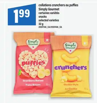 Maxi COLLATIONS CRUNCHERS OU PUFFIES SIMPLY GOURMET | SNACKS, 32 G offer