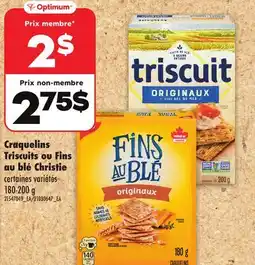 Maxi CRAQUELINS TRISCUITS OU FINS AU BLÉ CHRISTIE, 180-200 g offer