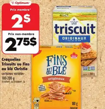 Maxi CRAQUELINS TRISCUITS OU FINS AU BLÉ CHRISTIE, 180-200 g offer