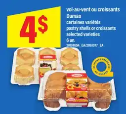Maxi VOL-AU-VENT OU CROISSANTS DUMAS | PASTRY SHELLS OR CROISSANTS, 6 UN offer