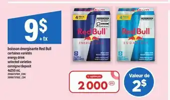 Maxi BOISSON ÉNERGISANTE RED BULL | ENERGY DRINK, 4X250 ML offer