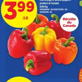 Maxi POIVRONS ROUGES, ORANGE OU JAUNES | RED, ORANGE OR YELLOW PEPPERS offer