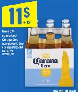 Maxi BIÈRE 0 % SANS ALCOOL CORONA CERO | NON-ALCOHOLIC BEER, 6x330 mL offer