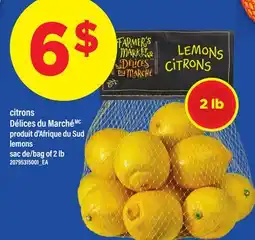 Maxi CITRONS DÉLICES DU MARCHÉ | LEMONS, sac de/bag of 2 lb offer