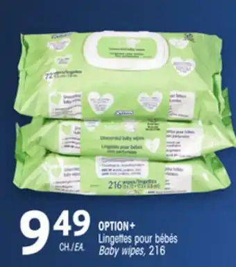 Uniprix OPTION+ Lingettes pour bébés/ Baby wipes offer